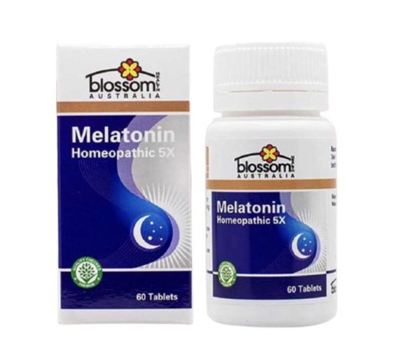 Viên Uống Ngủ Ngon Blossom Melatonin Homeopathic 5X hủ 60V-Trị mất ngủ, stress,đau đầu (Nhập Khẩu Chính Ngạch)