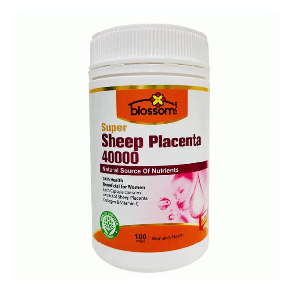 Viên Uống Đẹp Da Nhau Thai Cừu Thế Hệ Mới Blossom Super Sheep Placenta 4000 (Nhau thai cừu-Collagen-Viatmin C) Hủ 100V (Nhập Khẩu Chính Ngạch)