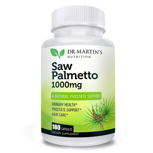 Super Strength Saw Palmetto, 180 viên Thuốc bổ sung sức khỏe tuyến tiền liệt, hỗn hợp chiết xuất & Berry Powder, Hỗ trợ duy trì tần suất đi tiểu bình thường & Chặn DHT tự nhiên để giúp ngăn ngừa rụng tóc