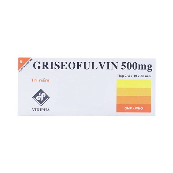 Griseofulvin 500mg Vidipha - Thuốc điều trị nhiễm trùng nấm da, tóc