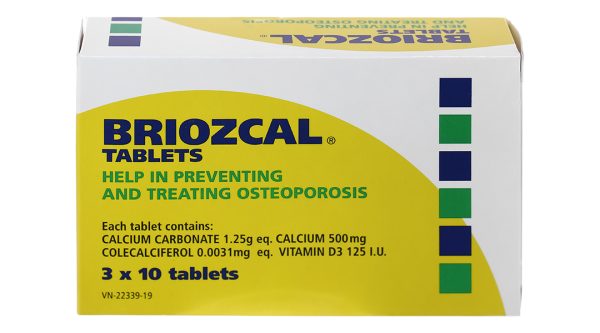 Briozcal bổ sung canxi và vitamin D3, trị loãng xương