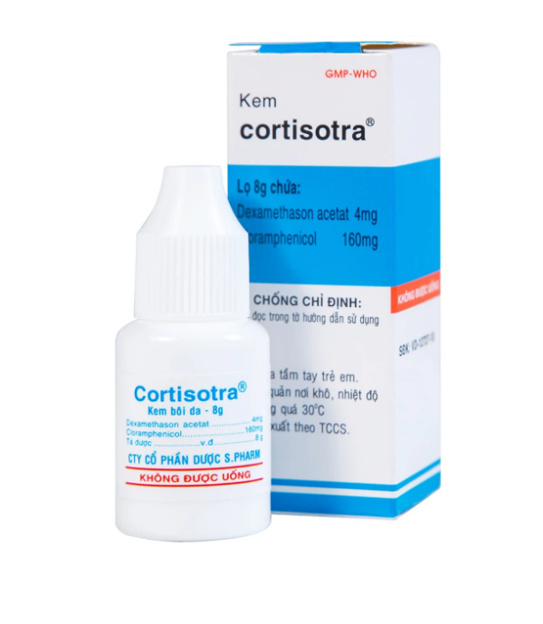 Cortisotra 8g - Điều trị ngứa, dị ứng, lở loét, nổi mẩn, mụn trứng cá