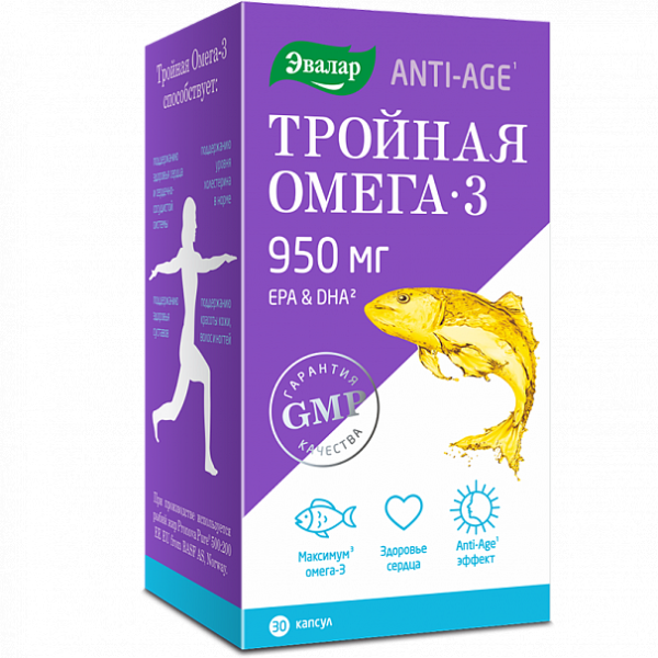 Evalar Anti-Age Triple Omega 3 950mg